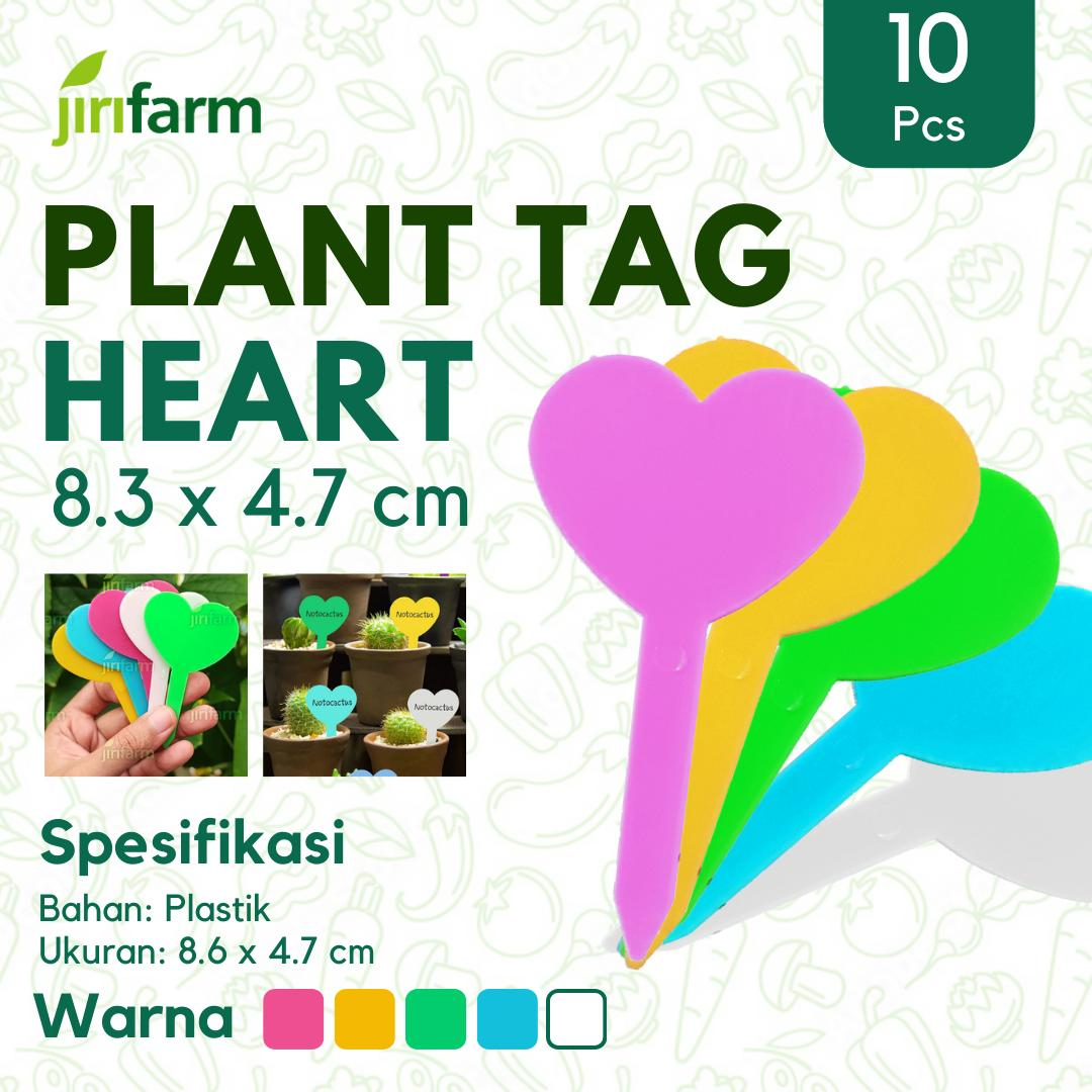 JIRIFARM - Plant Tag Model Heart 10 Pcs - Name Label Warna Warni - Penanda Tanaman Hati Tebal Thick